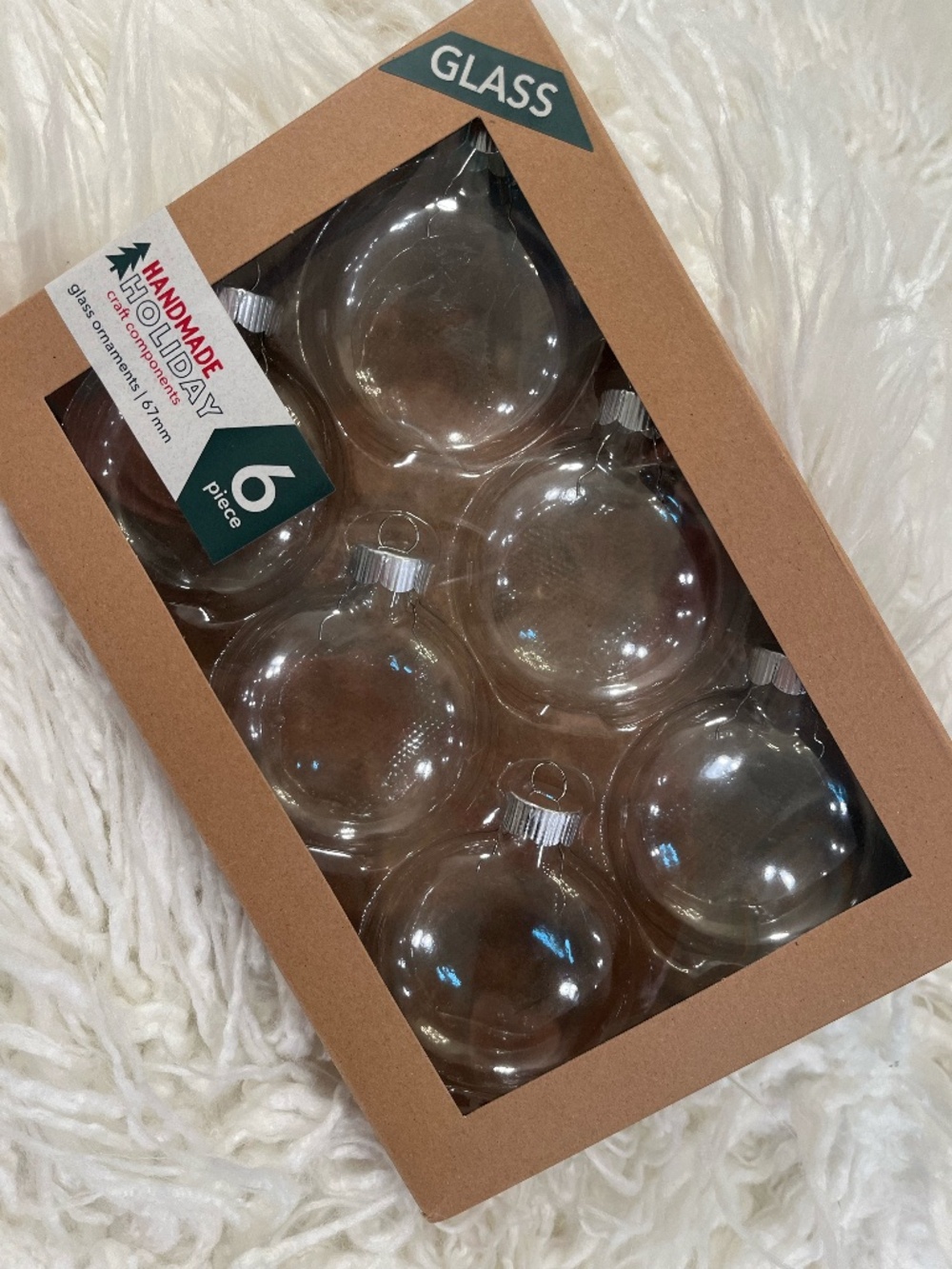 Jo-Ann Stores "Six piece Glass Ornaments" NWT